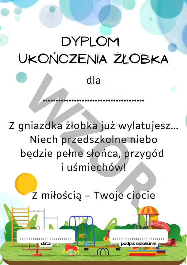dyplom ukończenia żłobka