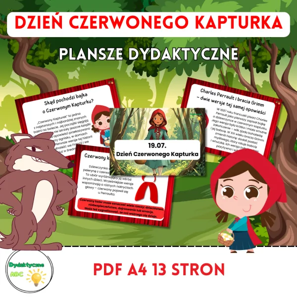 plansze dydaktyczna na dzień czerwonego kapturka