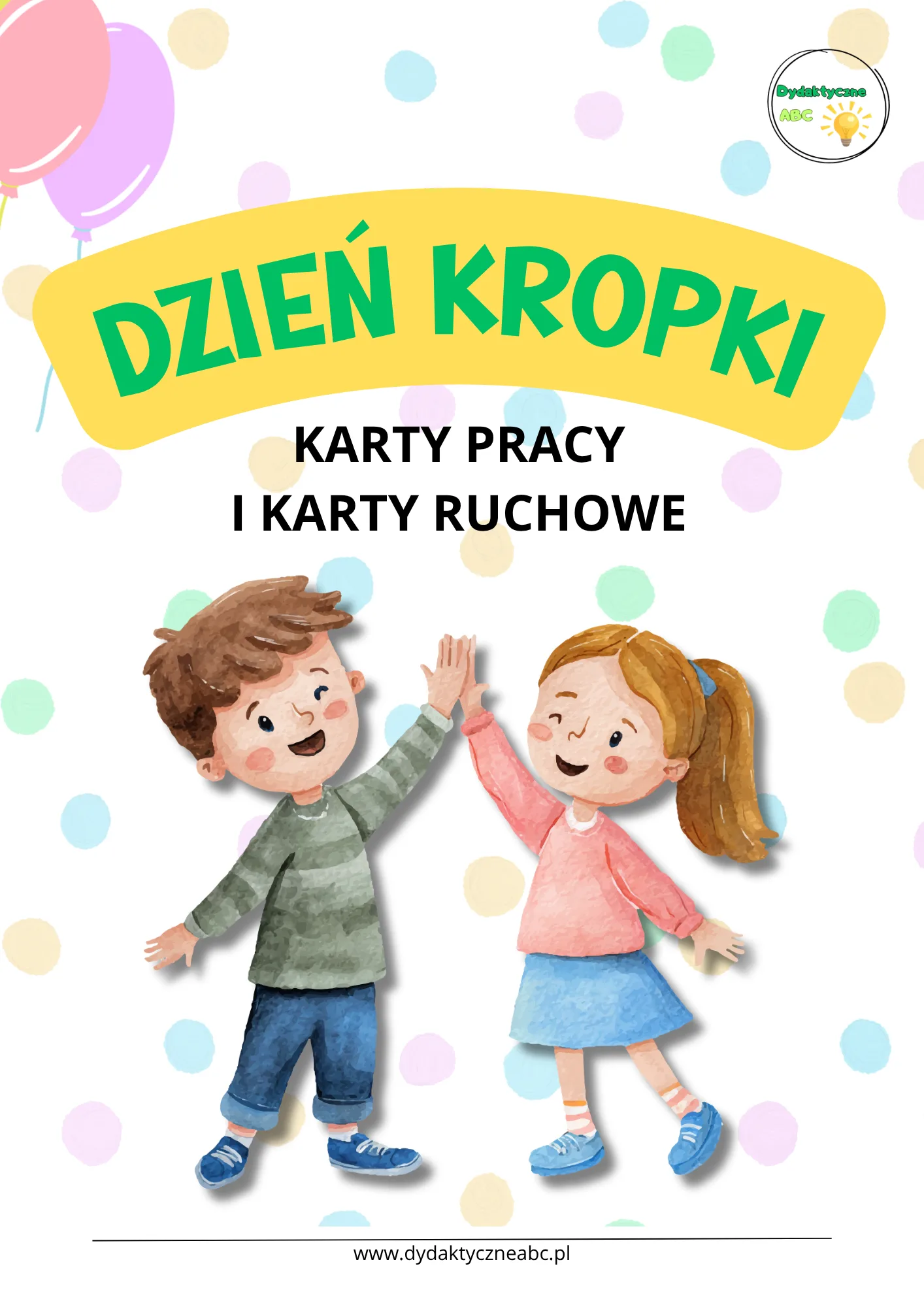 dzień kropki karty pracy